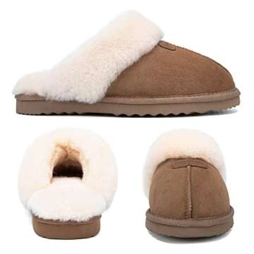 FUZZYFOAMS Genuine Australian Sheepskin Women Slippers