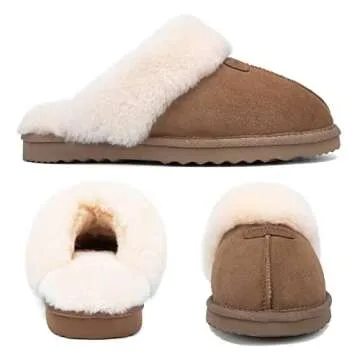 FUZZYFOAMS Genuine Australian Sheepskin Women Slippers