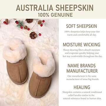 FUZZYFOAMS Genuine Australian Sheepskin Women Slippers