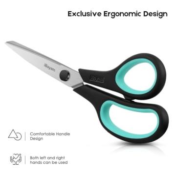 iBayam 3-Pack Heavy Duty Scissors with Comfort Grip
