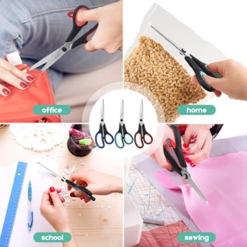 iBayam 3-Pack Heavy Duty Scissors with Comfort Grip