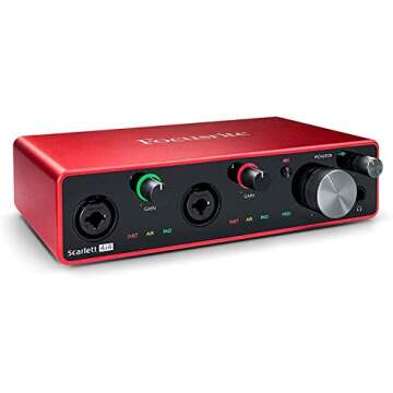 Focusrite Scarlett 4i4 3rd Gen 4-in, 4-out USB Audio Interface Bundle with XLR Cable and Austin Bazaar Polishing Cloth