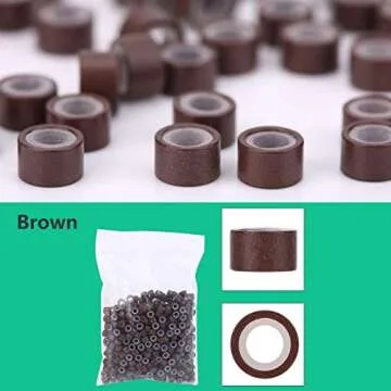 Orgrimmar Hair Extension Remove Pliers Pulling Hook 500 PCS Micro Silicone Rings Bead Device Tool Kits for Professional Hair Styling Tools Accessory (Brown)