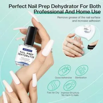 Morovan Acid Free Professional Nail Dehydrator Prep for UV Gel Polish Acrylic Nails Fast Dry Natural Nail Primer Base Varnish Manicure Bonder 0.5 oz