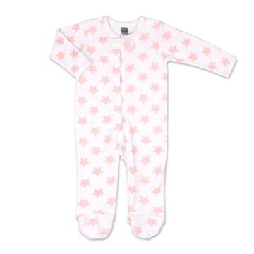 The Peanutshell Baby Sleepers for Girls Set of 3 - Newborn Baby Clothes, Soft Cotton Girl Footed Pajamas, Newborns & Infants Clothes Gift Set - Flower Pink