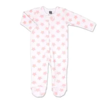 The Peanutshell Baby Sleepers for Girls Set of 3 - Newborn Baby Clothes, Soft Cotton Girl Footed Pajamas, Newborns & Infants Clothes Gift Set - Flower Pink