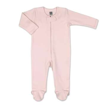 The Peanutshell Baby Sleepers for Girls Set of 3 - Newborn Baby Clothes, Soft Cotton Girl Footed Pajamas, Newborns & Infants Clothes Gift Set - Flower Pink