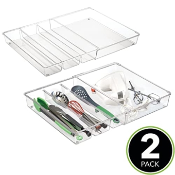mDesign Expandable Drawer Organizer for Kitchen Utensils
