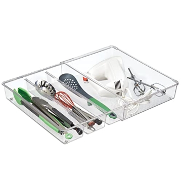 mDesign Expandable Drawer Organizer for Kitchen Utensils
