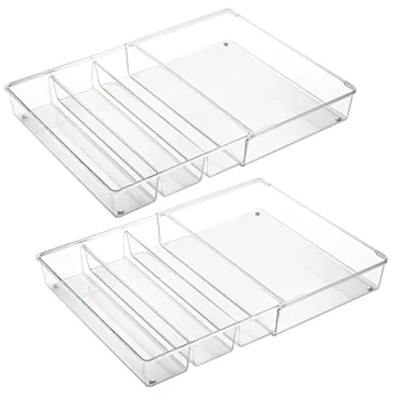 mDesign Expandable Drawer Organizer for Kitchen Utensils