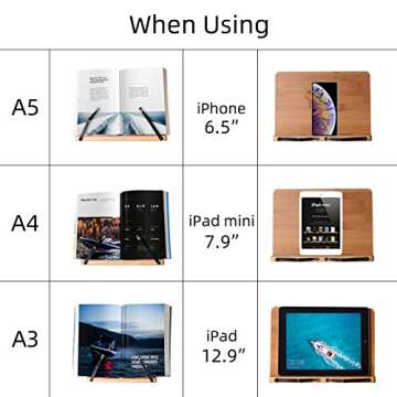 wishacc Book Stand - Adjustable Desktop Reading Holder
