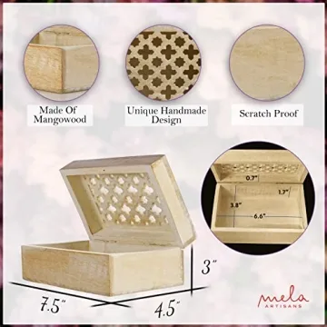 Mela Artisans Whitewash Decorative Storage Box - Chic Design