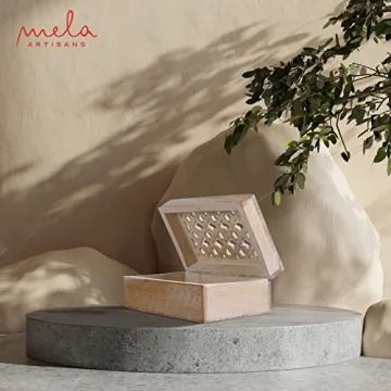 Mela Artisans Whitewash Decorative Storage Box - Chic Design