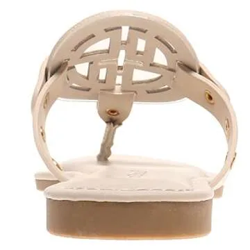 Pierre Dumas Women's Limit-20 Thong Flip Flop Sandal (Nude Storm, 8)