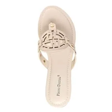 Pierre Dumas Women's Limit-20 Thong Flip Flop Sandal (Nude Storm, 8)