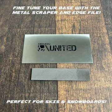 Demon United Ski/Snowboard Wax Brush Kit - Bonus Includes Metal Scraper and Edge File