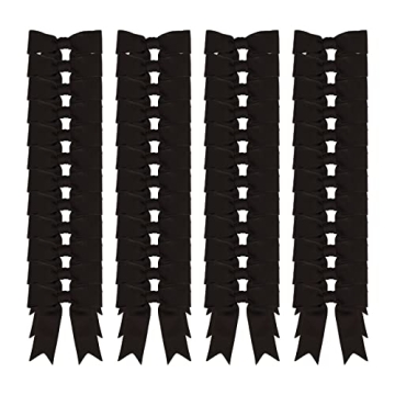 Meseey 50 Pcs 3 Inches Black Grosgrain Ribbon Bows for Crafting and Gift Wrapping