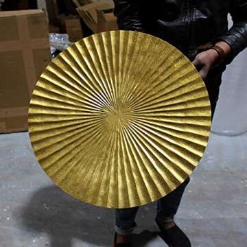 Decorlives Round Sunburst Metal Wall Art | Modern Metal Wall Hanging Décor Sculpture for Living Room Bedroom Home Office (Bright Gold | Set 6-2 Large(24") + 2 Medium(18") + 2 Small(9") Circles)