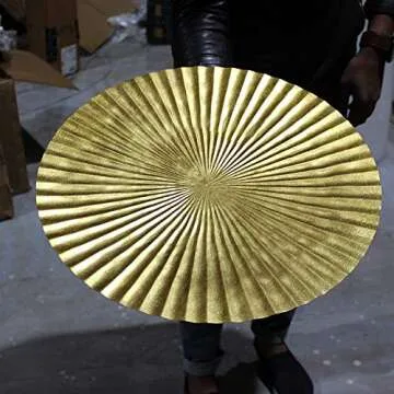 Decorlives Round Sunburst Metal Wall Art | Modern Metal Wall Hanging Décor Sculpture for Living Room Bedroom Home Office (Bright Gold | Set 6-2 Large(24") + 2 Medium(18") + 2 Small(9") Circles)