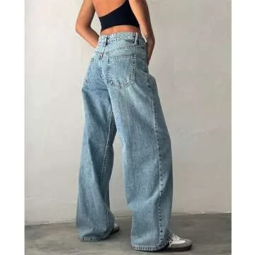Y2K Wide Leg Denim Pants for Women | Casual Vintage Style