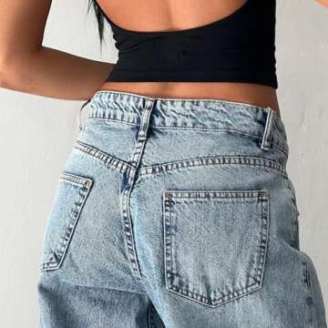Y2K Wide Leg Denim Pants for Women | Casual Vintage Style
