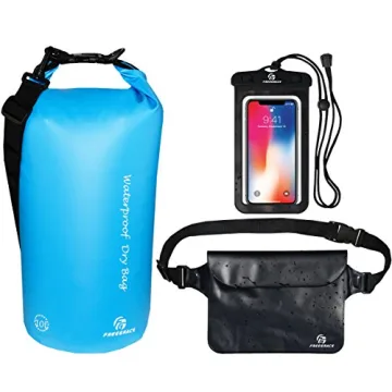 Freegrace Waterproof Dry Bags Set of 3 Dry Bag with 2 Zip Lock Seals & Detachable Shoulder Strap, Wa...