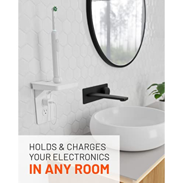 ECHOGEAR Outlet Shelf with Built-in Cord Storage and Quick Install