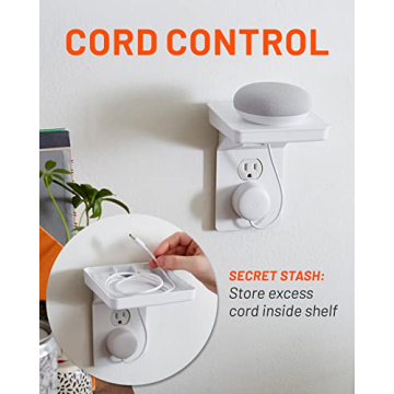 ECHOGEAR Outlet Shelf with Built-in Cord Storage and Quick Install