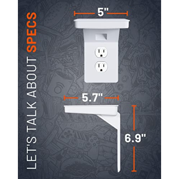 ECHOGEAR Outlet Shelf with Built-in Cord Storage and Quick Install