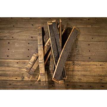 Set of 10 Authentic Bourbon/Whiskey Oak Barrel Staves for DIY Projects, Crafts, and Wall Decor – M...
