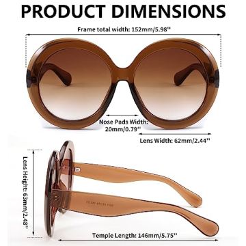 FEISEDY Oval Oversized Trendy Sunglasses Women Men Stylish Retro Big Frame Vacation Sun Glasees UV400 Protection B0017