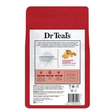 Dr Teal's Warm Autumn Comfort Pure Epsom Salt Soak, 3 lbs Each | 2 Pack of Limited Edition Fall Scent (Autumn)