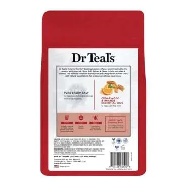 Dr Teal's Warm Autumn Comfort Pure Epsom Salt Soak, 3 lbs Each | 2 Pack of Limited Edition Fall Scent (Autumn)