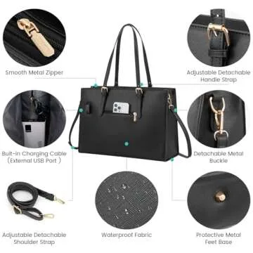 LOVEVOOK Women's Stylish & Functional Laptop Bag