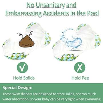 Wegreeco Adjustable Reusable Swim Diapers for Babies