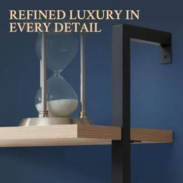 OAKHAM HOME 5 Tier Book Shelf, 73" Tall Bookshelf with Storage, Modern Bookcase with Shelves, Wall Mount Ladder Shelf with Steel Frame, Bookshelves with Rattan Cabinet for Living Room (Weathered Oak)