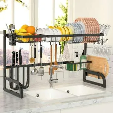 Versatile 2-Tier Dish Drying Rack for Kitchens