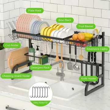 Versatile 2-Tier Dish Drying Rack for Kitchens
