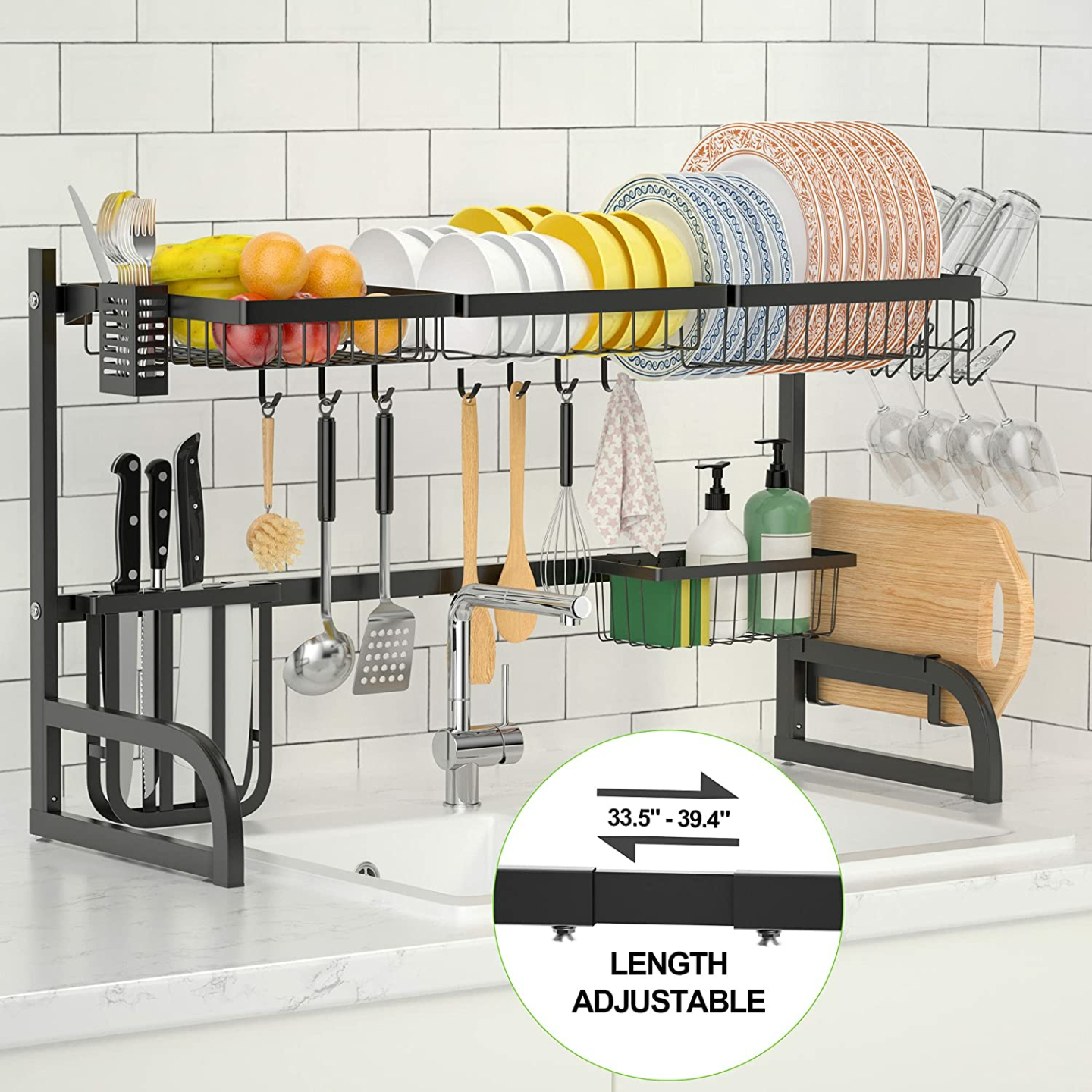 Versatile 2-Tier Dish Drying Rack for Kitchens