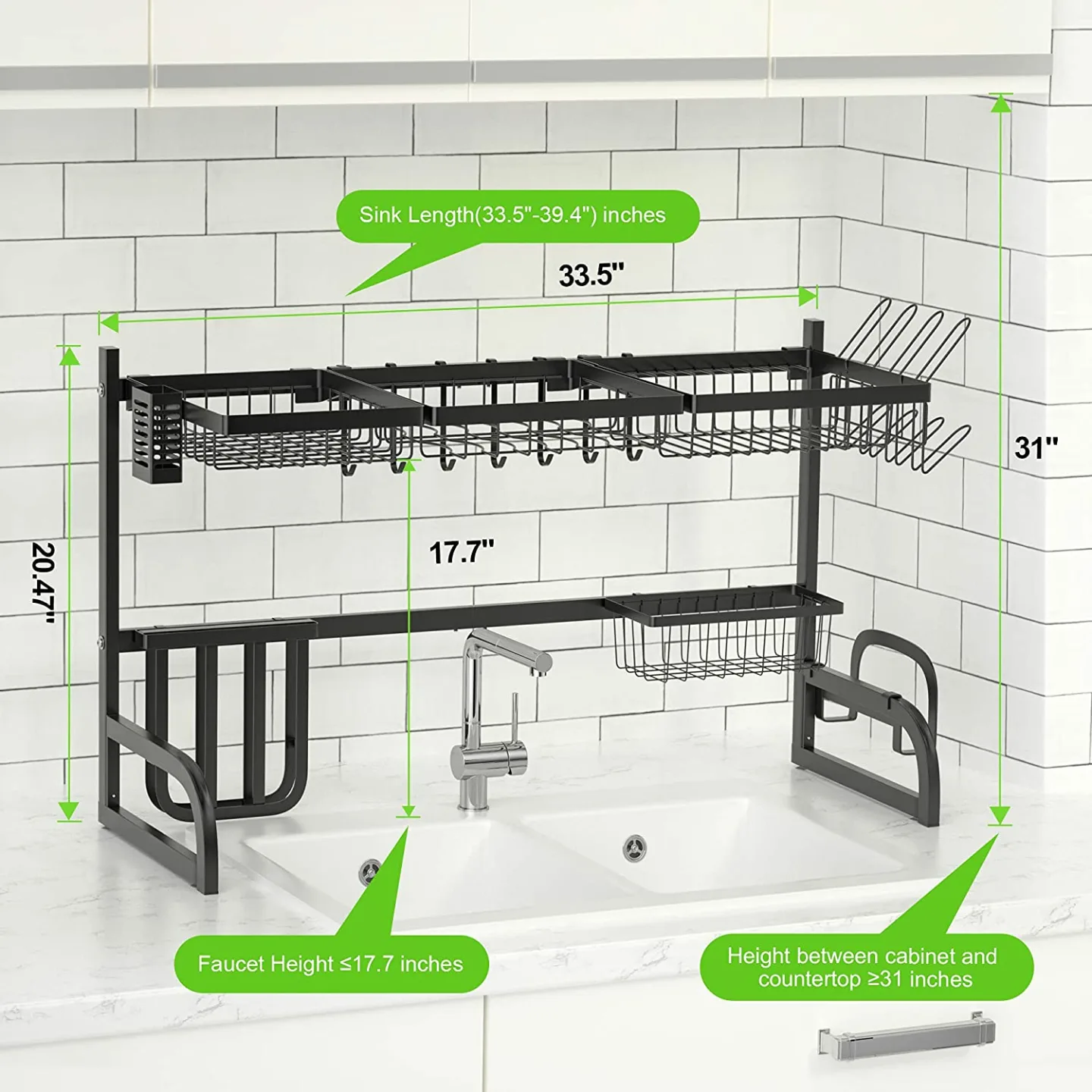 Versatile 2-Tier Dish Drying Rack for Kitchens