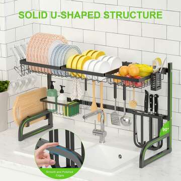 Versatile 2-Tier Dish Drying Rack for Kitchens