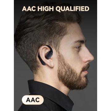 DEMICEA True Wireless Bone Conduction Earphones, OWS Open Ear Headphones with Earhooks, Bluetooth 5.3, Up to 60H Playtime with Case, IP68, AAC/SBC, for Cycling Yoga Workouts