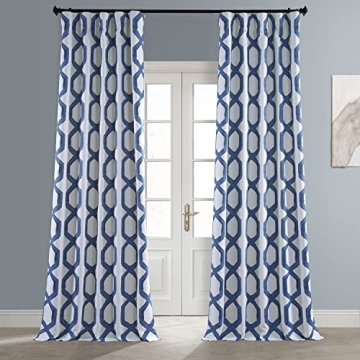 HPD Room Darkening Curtains, Rhombus Night Blue 50x96