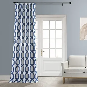 HPD Room Darkening Curtains, Rhombus Night Blue 50x96