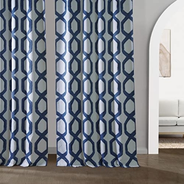 HPD Room Darkening Curtains, Rhombus Night Blue 50x96