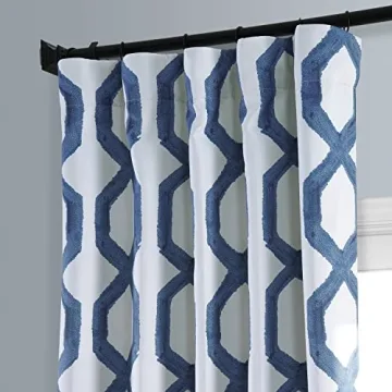 HPD Room Darkening Curtains, Rhombus Night Blue 50x96