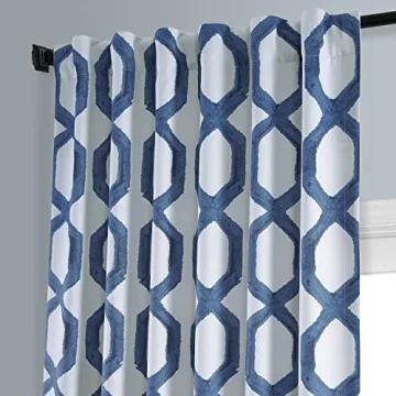 HPD Room Darkening Curtains, Rhombus Night Blue 50x96