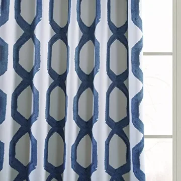 HPD Room Darkening Curtains, Rhombus Night Blue 50x96