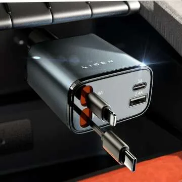LISEN Retractable Car Charger - 69W Fast Charging