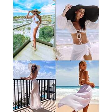 Ekouaer Long Women's Beach Wrap Skirt Cover-up